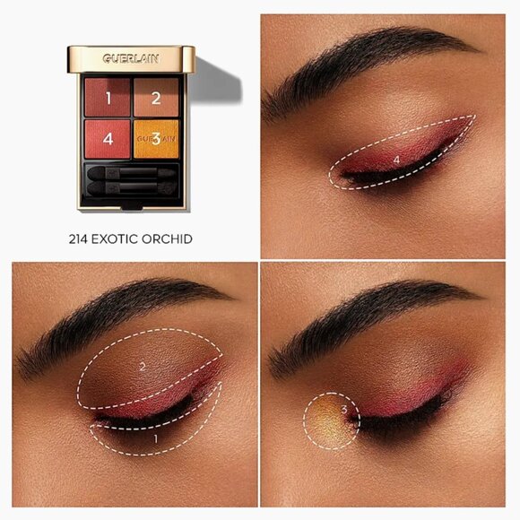 Guerlain Ombres G Eyeshadow Quad ~ 214 Exotic Orchid (Gold & Wines) 6g NIB - Picture 6 of 9